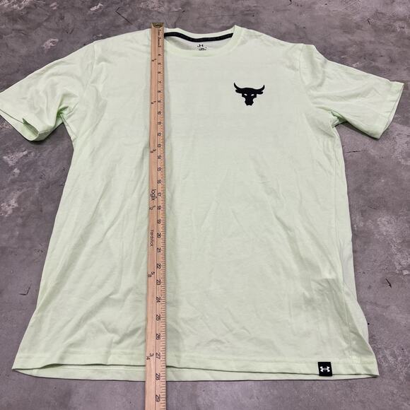 Under Armour Project Rock Respect Short Sleeve T-Shirt Men Size Large Mint Green - Picture 3 of 8